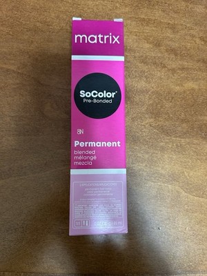 Matrix SoColor Pre-Bonded Permanent Hair Dye 8N Medium Blonde Neutral Cream 3 oz