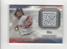 2021 Topps 70th Anniversary Commemorative Logo PATCH Pedro Martinez Red Sox