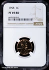 1958 1C Proof Lincoln Wheat Cent NGC PR 69 RD
