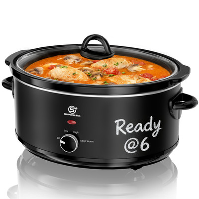SUPERLEX Slow Cooker 6,5L mit Anbratfunktion Langsamkocher Schongarer Warmhalten