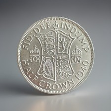 Great Britain 1940 - King George VI - Silver .500 Half Crown Coin - WWII Era