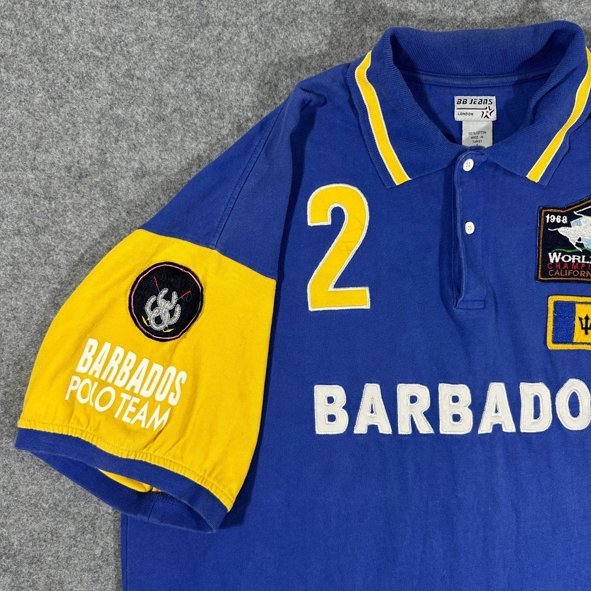 Barbados Polo Team Shirt World Polo Championship 1968 BB Jeans London - Size 8 View 2