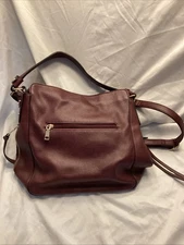 Women’s Leather Hobo Purse In Burgundy