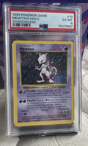 PSA 6 Pokemon Game Mewtwo - Holo Shadowless