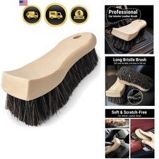 Long Bristle Horse Hair Brush for Leather, Versatile Leather Cleaning Brush f...