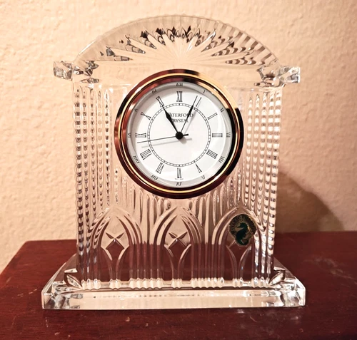 *VINTAGE* Waterford Crystal WESTMINSTER Desk / Mantle Clock 6.75" Made Ireland