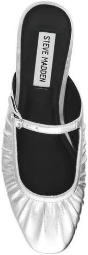 Steve Madden Women's Gisele Mule Metallic Silver Slide Shoes - Size 6 - Picture 4 of 6
