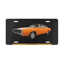 Iconic 1970 Dodge Charger 500 Muscle Car Metal Front License Plate Vintage