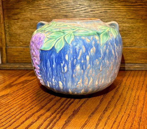 Roseville Pottery Blue Wisteria Vase #632-5" MINT!
