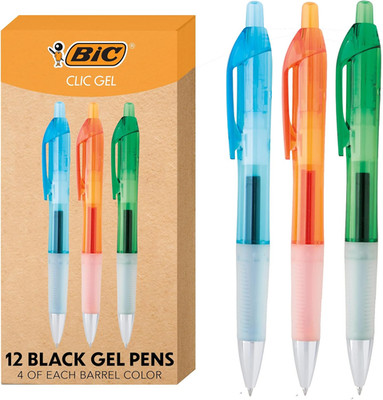 Intensity Clic Black Gel Pens, Medium Point (0.7Mm), 12-Count Pack, Retractable