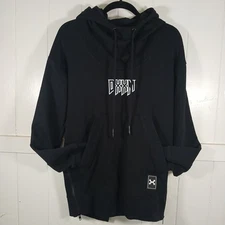 DXXMLife Hoodie Small Black Embroidered Logo Designer Thumbholes Zip Waist Dxxm
