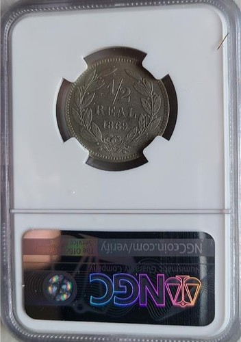 Honduras 1/2 Real 1869A NGC MS 63 - Picture 2 of 2