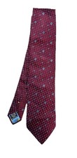 ROBERT TALBOTT BEST OF CLASS men  s Silk Geometric Tie In Red Hand-sewen EX.CON
