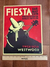 c. 1930s Los Angles California Fiesta Advertising Sign YMCA of  - Original