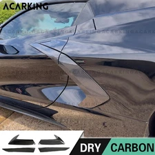 For Chevrolet Corvette C8 20UP DRY CARBON FIBER Side Vent Inlets Door Scoop Trim
