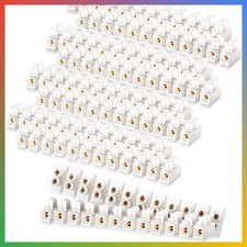 10pcs White Terminal Blocks 12-Position Dual Row Screw Connectors 4mm Wire 20A 3