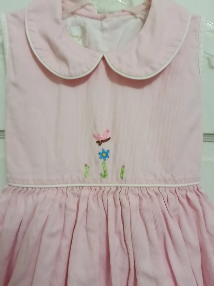 Vestido STRASBURG 6 VINTAGE Primavera Pascua Niñas Aplique Flores Bordado E6 Foto 3 de 4