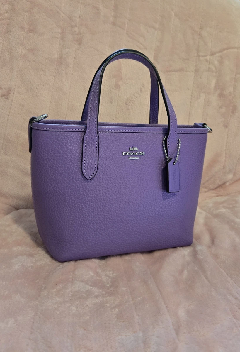 バッグ Coach Tote bag kawaii signature Purple Coach Purple Signature Coated Canvas and Leather Reversible City