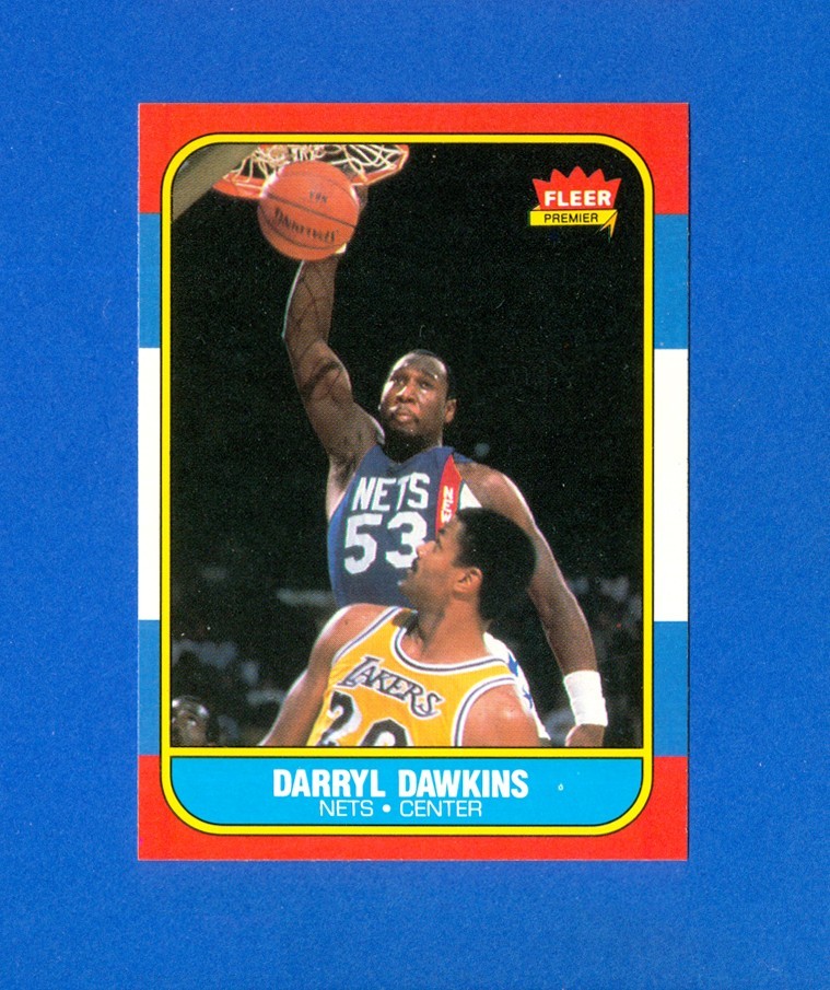 1986/1987 Fleer Basketball #24 Darryl Dawkins '86 Set Break Card MINT PACK FRESH