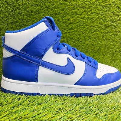 Nike Dunk High Mens Size 9 White Blue Athletic Leather Walking Shoes Sneakers