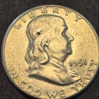 1951 Franklin silver half dollar.Unc