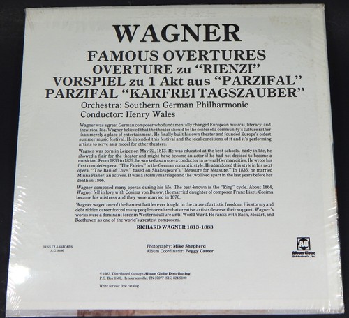 1983 Komponist Richard Wagner berühmte Ouvertüren LP 12" 33 U/min Vinyl-Schallplatte versiegelt - Bild 3 von 4