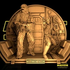 HAN SOLO with CHEWBACCA DIORAMA 1:6 Scale Resin Model Kit Star Wars Statue