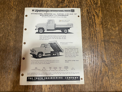 International Harvester Equipment for Trucks Brochure All Purpose S 120 1950's