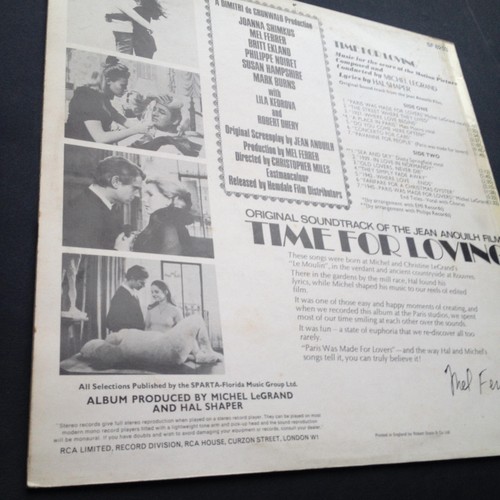 Michel Legrand TIME FOR LOVING Film Soundtrack LP Dusty Springfield • Matt Monro - Picture 6 of 12