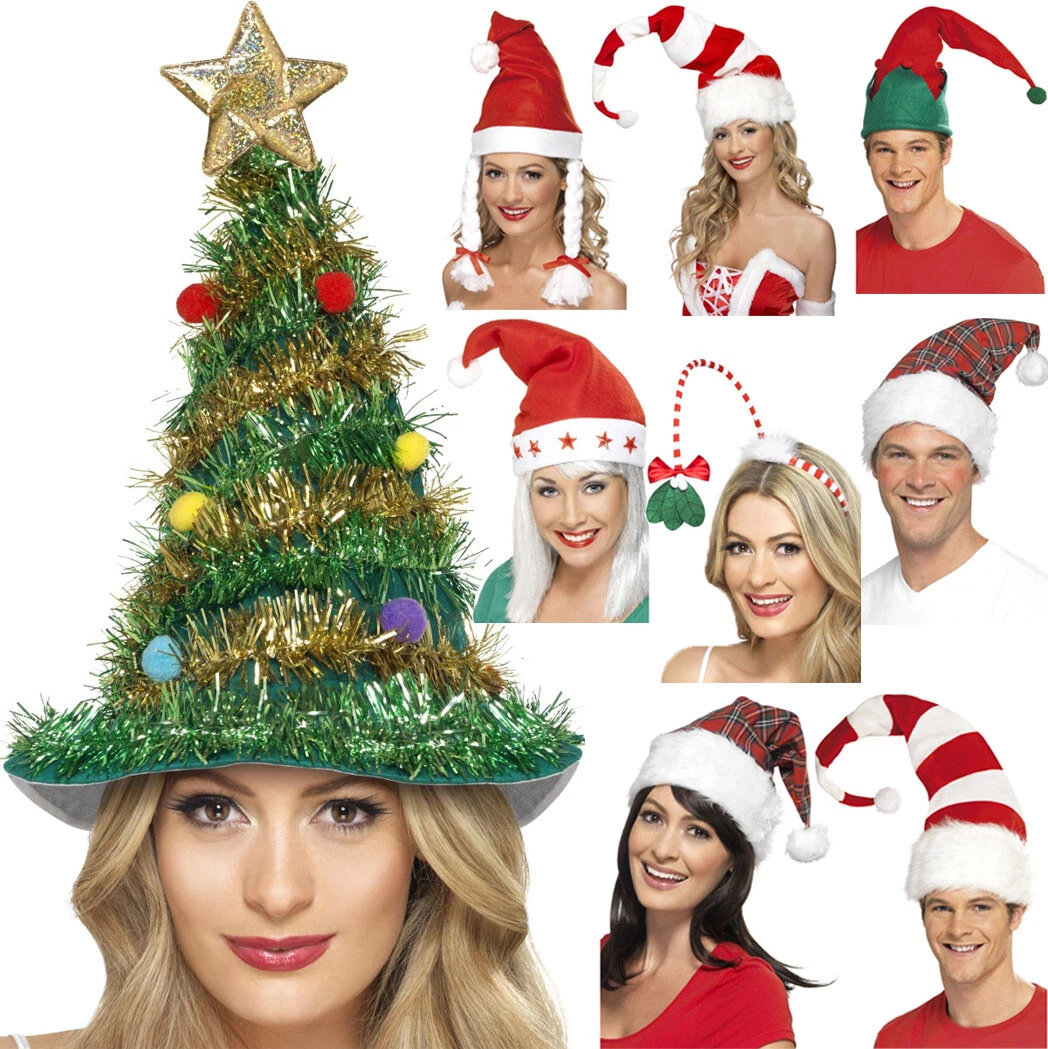 Christmas Santa Hat Reindeer Elf Bopper Antlers Headband Novelty