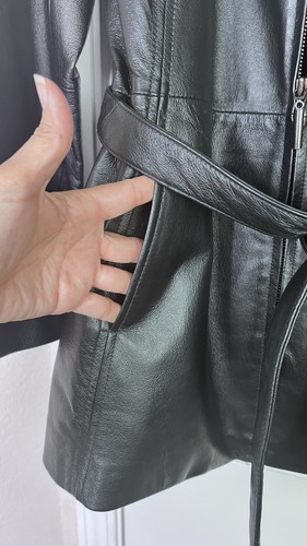 Giacca donna Worthington pelle cintura nera taglia L full zip mob moglie morbida boho - Foto 6 di 19