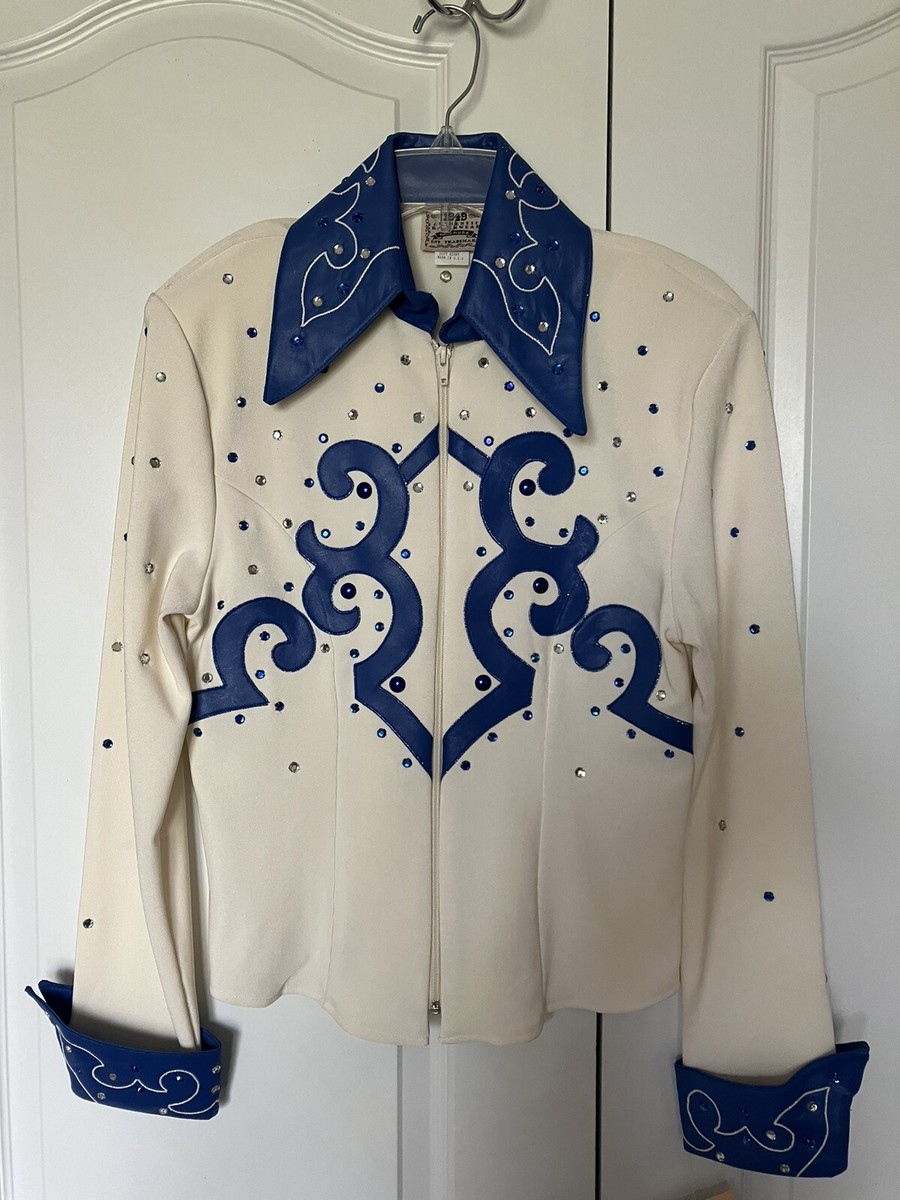 1849 Authentic Ranchwear Show Jacket In Cream/royal Blue