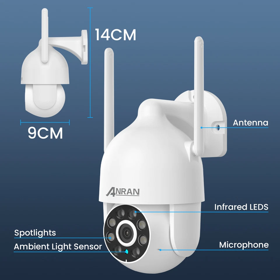 ANRAN Wireless Security Camera System Outdoor 8CH 12" Monitor 2 Way Audio 1TB HD - Image 2 of 4