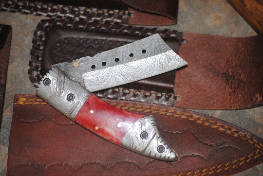 Damascus Steel Hand Forged Folding/Pocket Knife 4.5" - Image 4 of 4