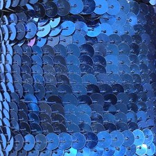 Metallic Royal Blue Sequin Trim 6mm 1/4" wide stitched, strung by the yard 15'