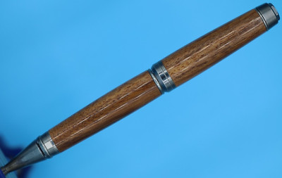 Classic Cigar Ballpoint Twist Pen in Antique Silver & Walnut Parker Style Refill