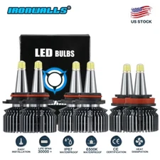 8-Side 9005 9006 H11 LED Headlight Fog Light Kit High Low Beam Bulbs White 6500K