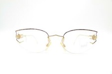 Vintage Metzler 5417 Gold Violet Half-Rim Glasses Eyeglass Frame NOS