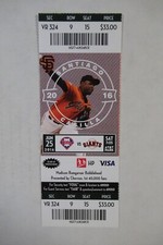 SAN FRANCISCO GIANTS VS PHILLIES 6/24/2016 FULL TICKET ~ SANTIAGO CASILLA