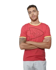 Junk Food Mens NFL Kansas City Chiefs Throwback Ringer Tee Shirt New S-XL