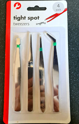 Präzisions Pinzetten Set 4-teilig Profi Edelstahl Zupfen NEU