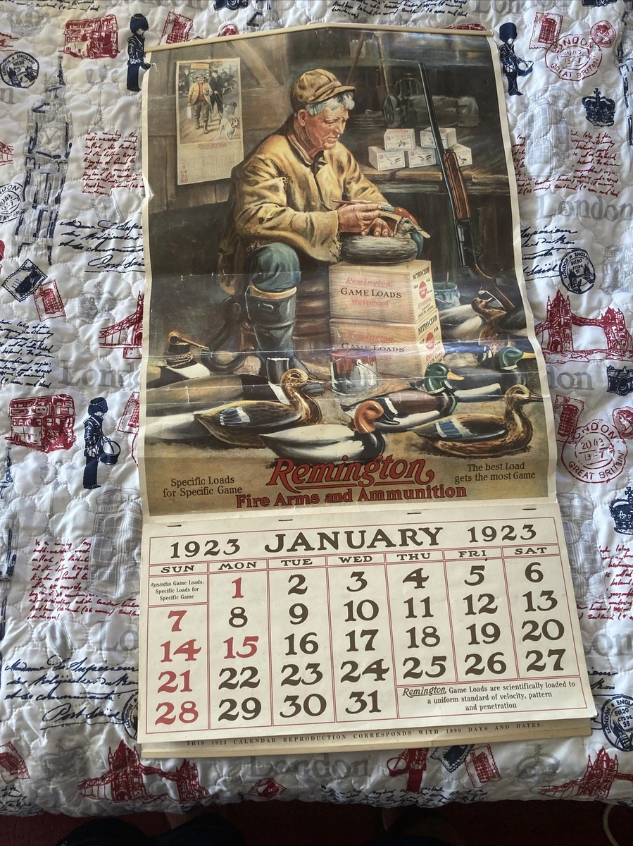 1923 Reproduction REMINGTON Fire Arms Calendar Old Mike 1990 Issue | eBay