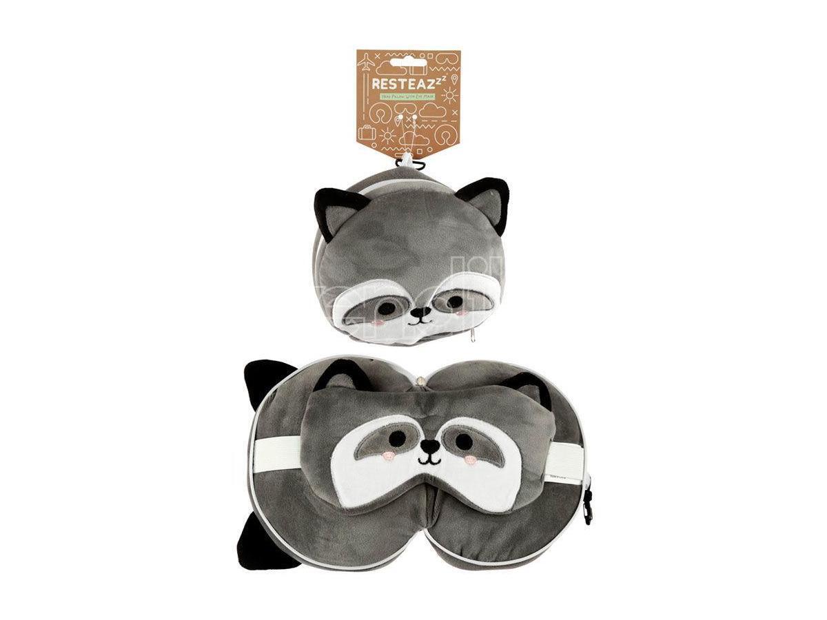 Resteazzz Raccoon Round Da Viaggio Cuscino E Eye Mask Puckator