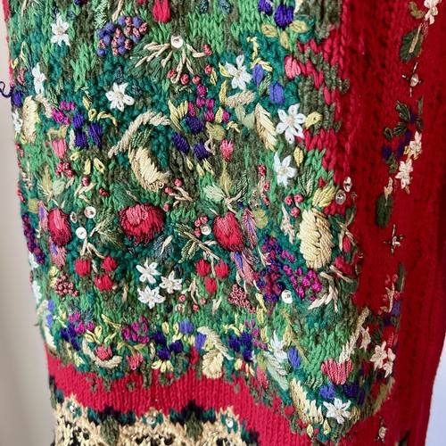 Vintage HEIRLOOM COLLECTIBLES Petite Embroidered Christmas Tree Sweater—SZ. PM - Picture 5 of 16