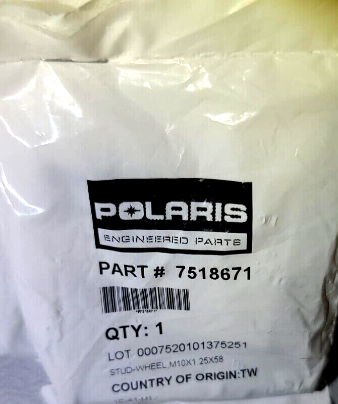 POLARIS GENUINE PURE OEM NOS PACKAGED WHEEL STUDM 10X1.25X58