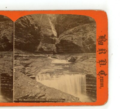13 Matchless Scene Watkins Glen NY New York Crum Stereoview