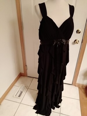 blue dress for baby girl Betsy and Adam Long Formal Dress a27115 Black/White / 0