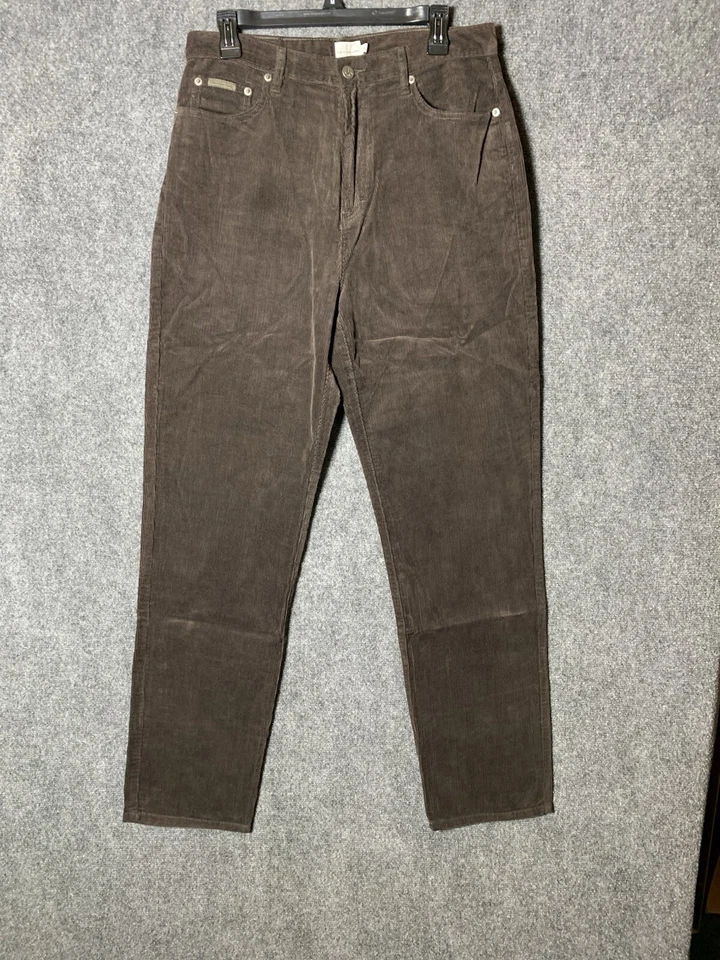 Calvin Klein Corduroy Pants Womens 12 Brown High Waist 32“ Inseam 31” Y2K Mom - Image 3 of 4