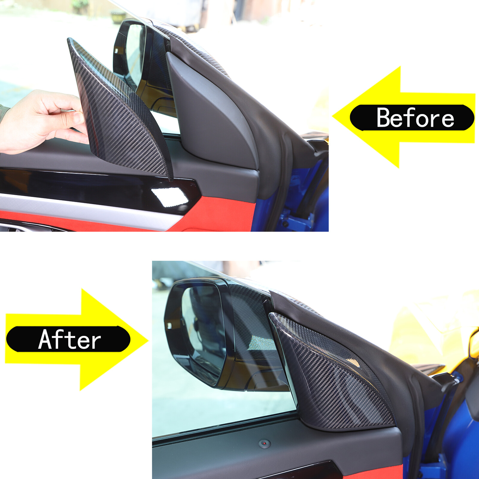 Carbon Fiber Inner Door Triangle A Pillar Cover For Lamborghini URUS 2018-2022