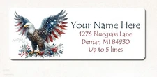 Gorgeous Patriotic American Eagle Personalized Laser Return Address Labels